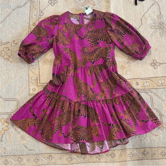 farm rio pink leopard mini dress Farm Rio Pink Leopard Forest Cover-Up Dress